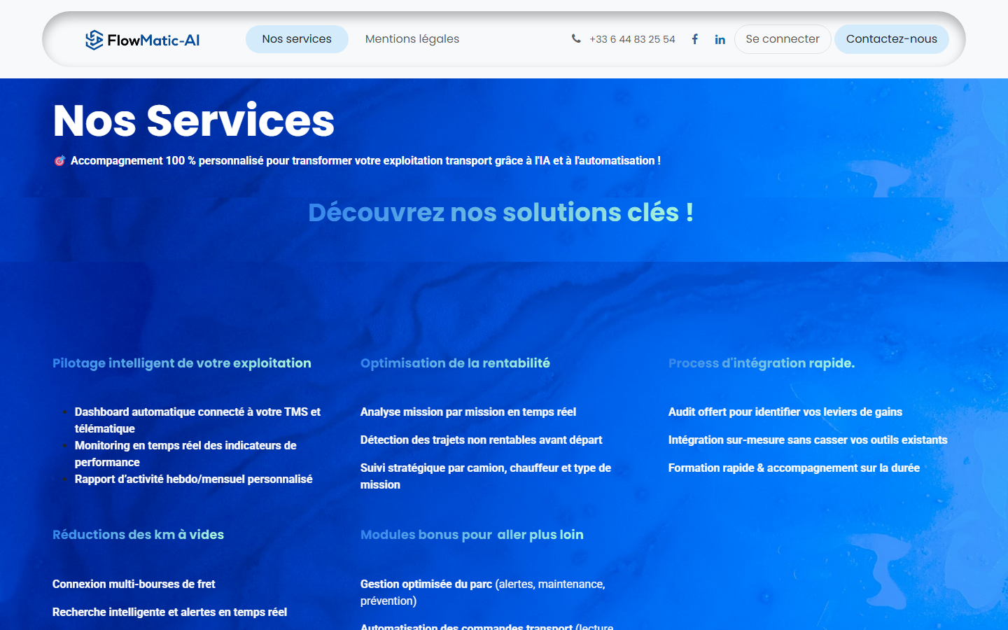 Aperçu du site de FlowMatic-AI