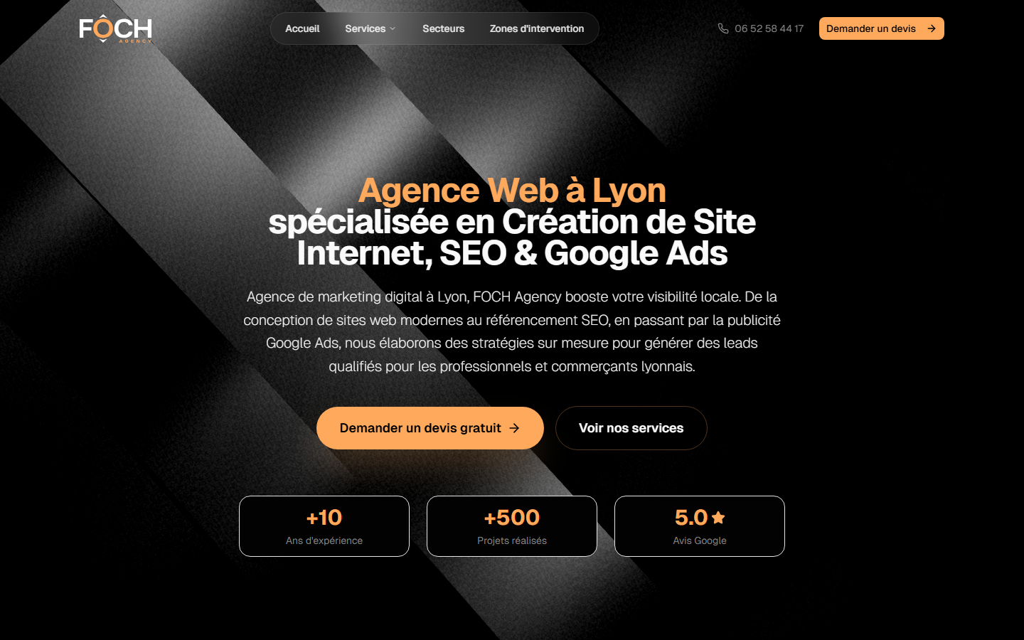 Aperçu du site de FOCH AGENCY