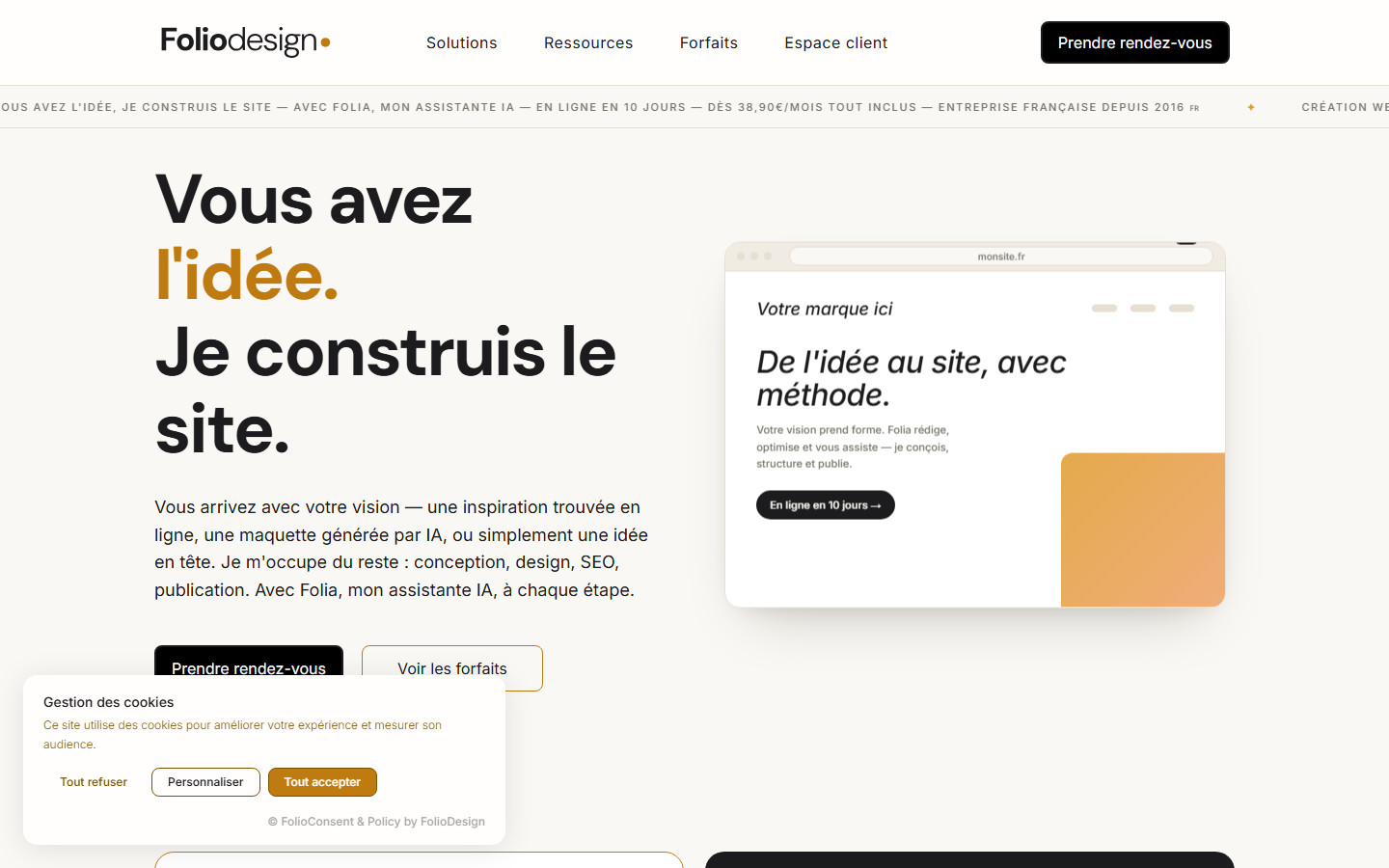 Aperçu du site de FolioDesign