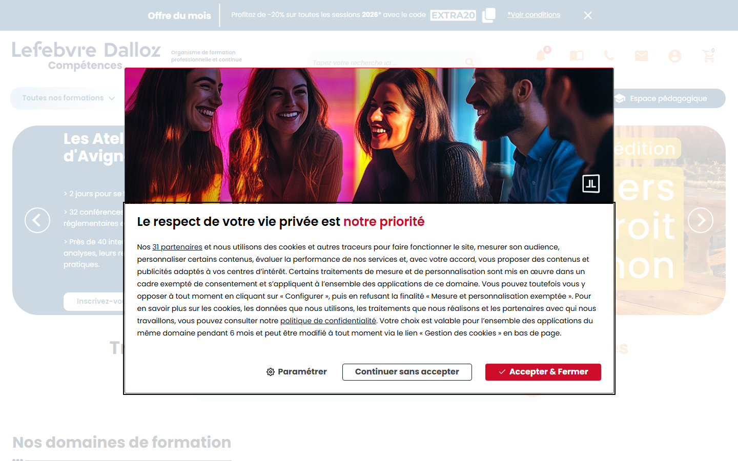 Aperçu du site de LEFEBVRE DALLOZ COMPETENCES