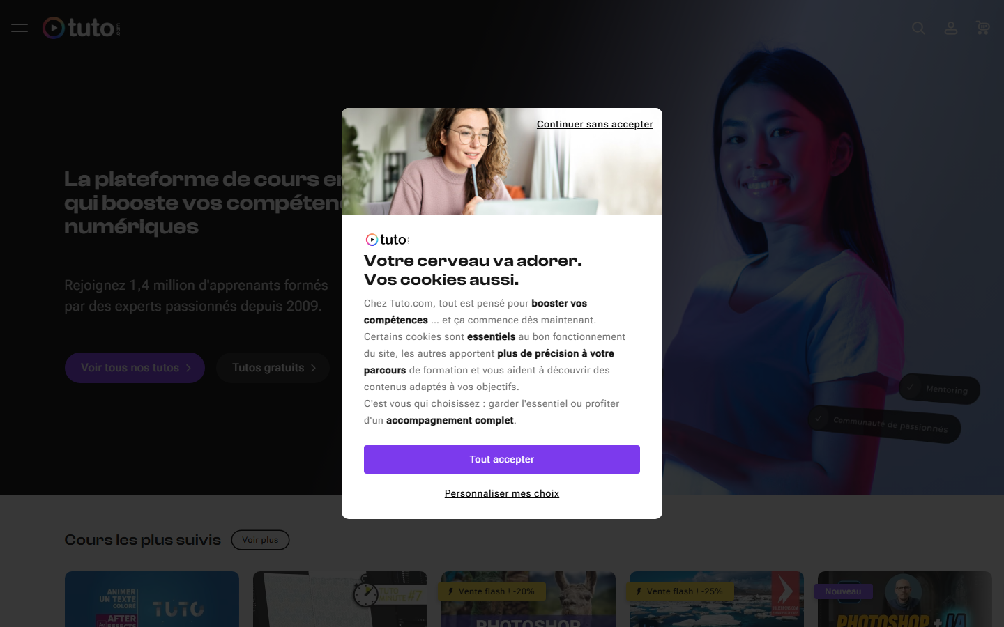 Aperçu du site de Tuto.com