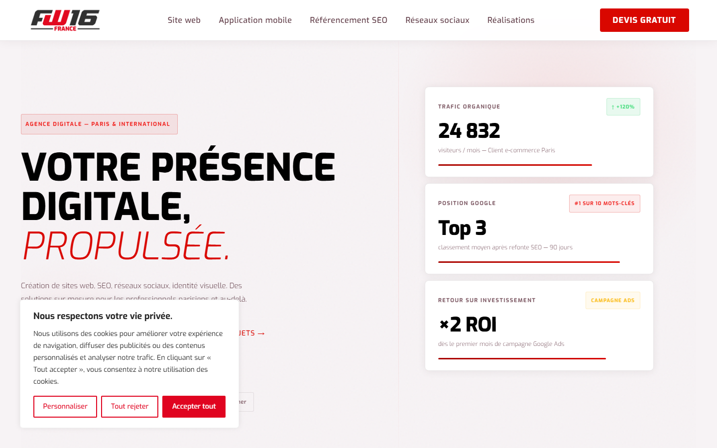 Aperçu du site de Freelanceweb16
