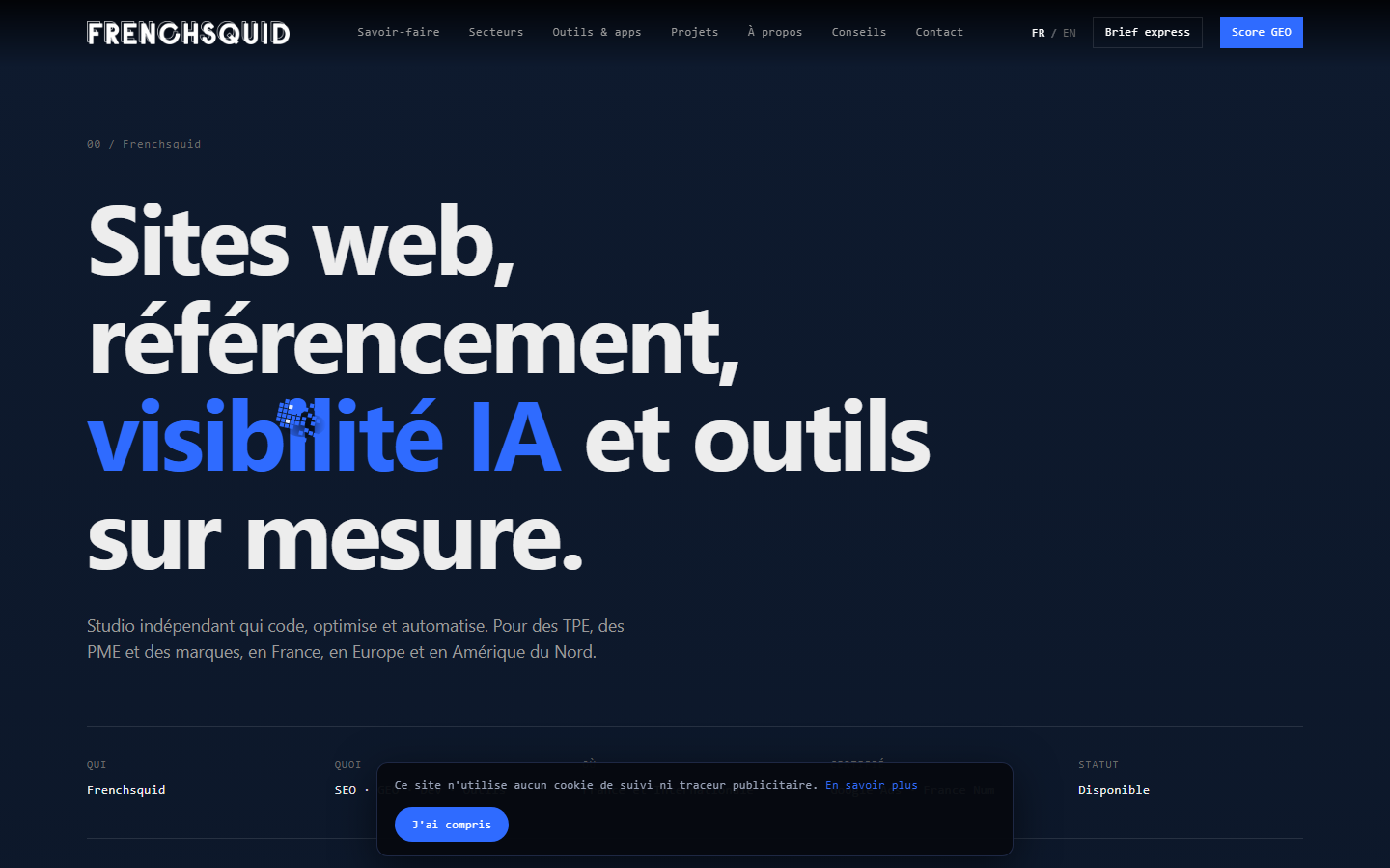 Aperçu du site de Frenchsquid
