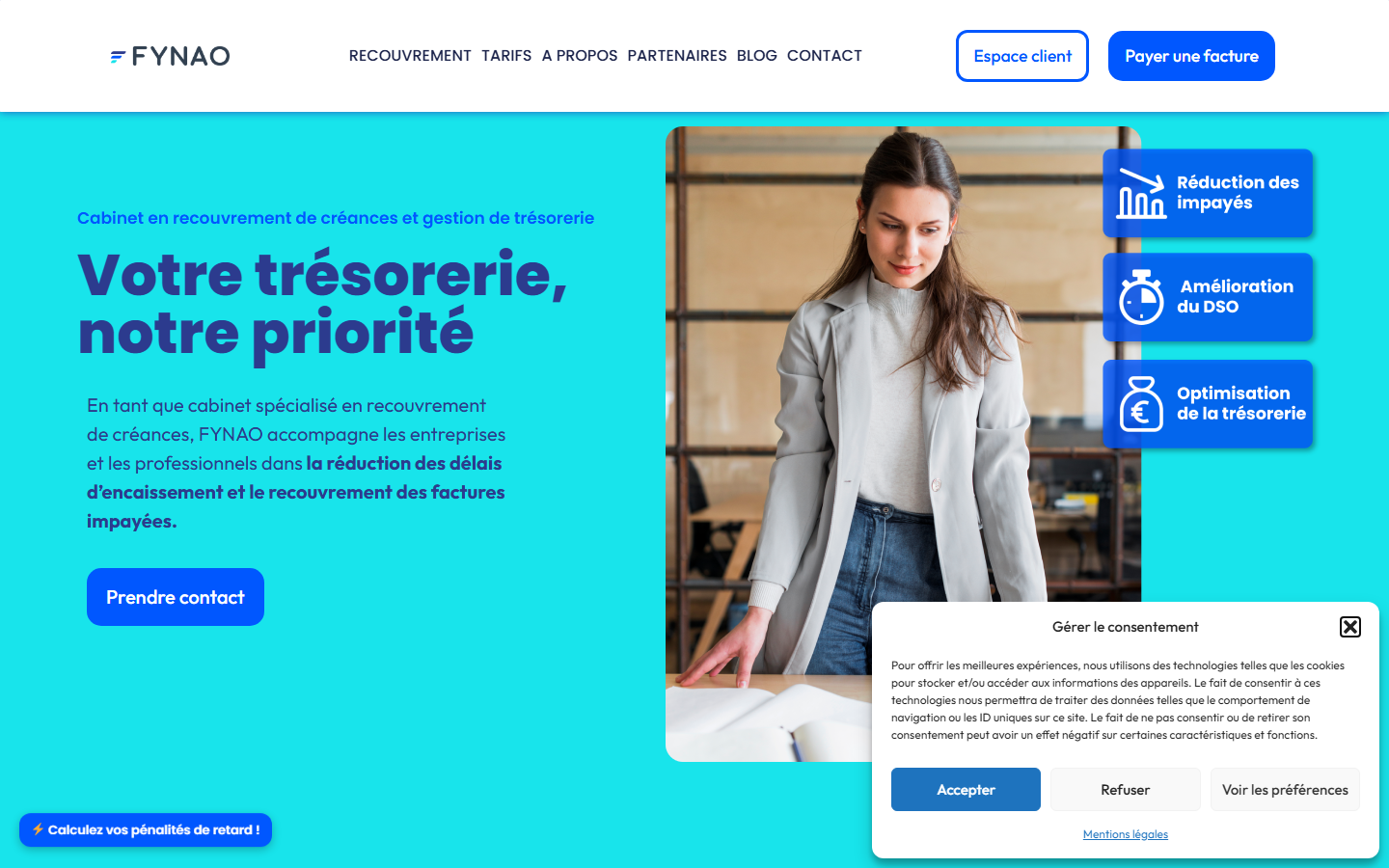 Aperçu du site de FYNAO