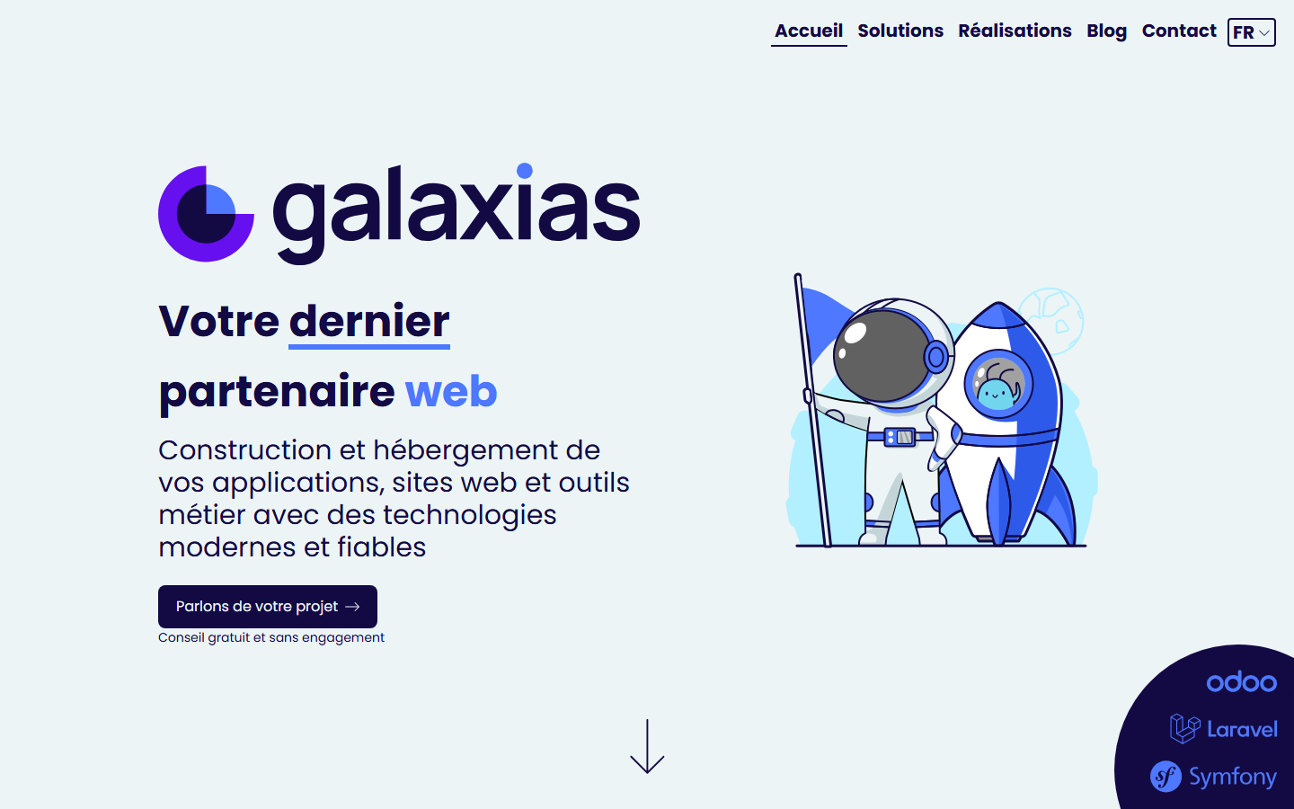 Aperçu du site de GALAXIAS