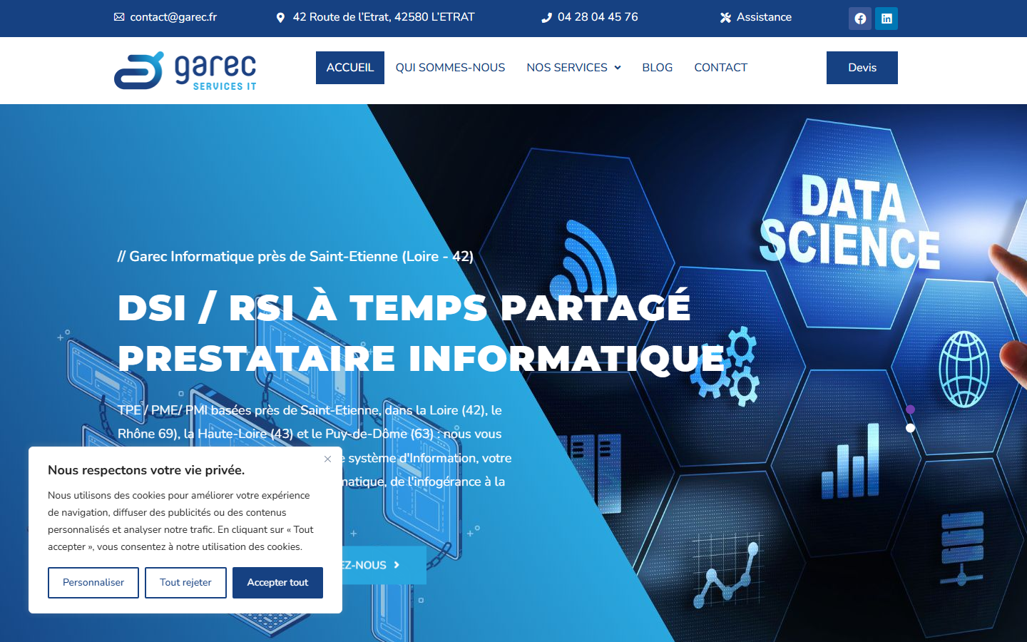 Aperçu du site de GAREC INFORMATIQUE