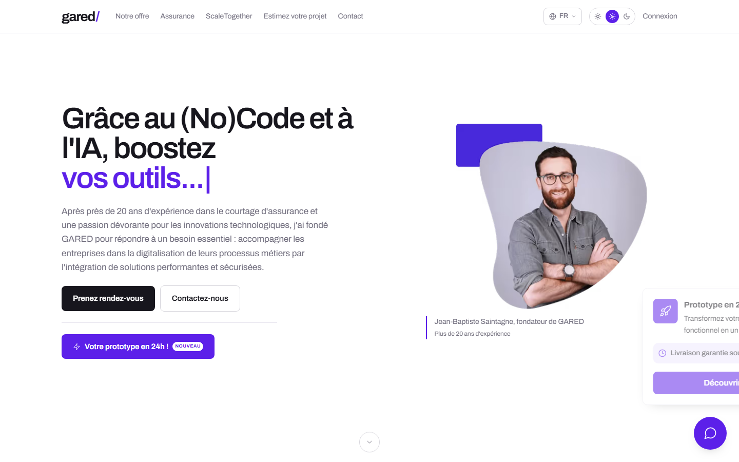 Aperçu du site de GARED