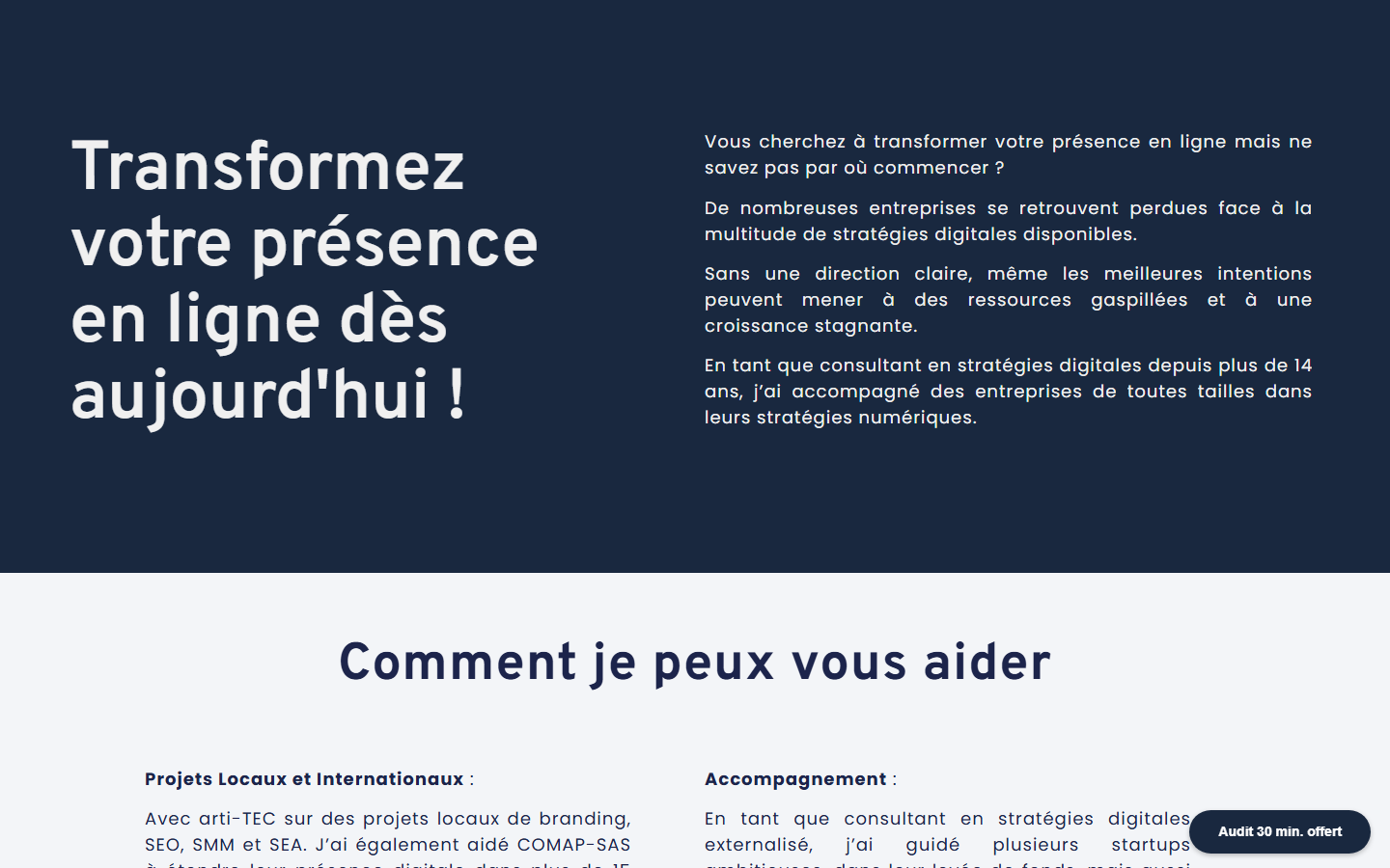 Aperçu du site de Gautier Klein