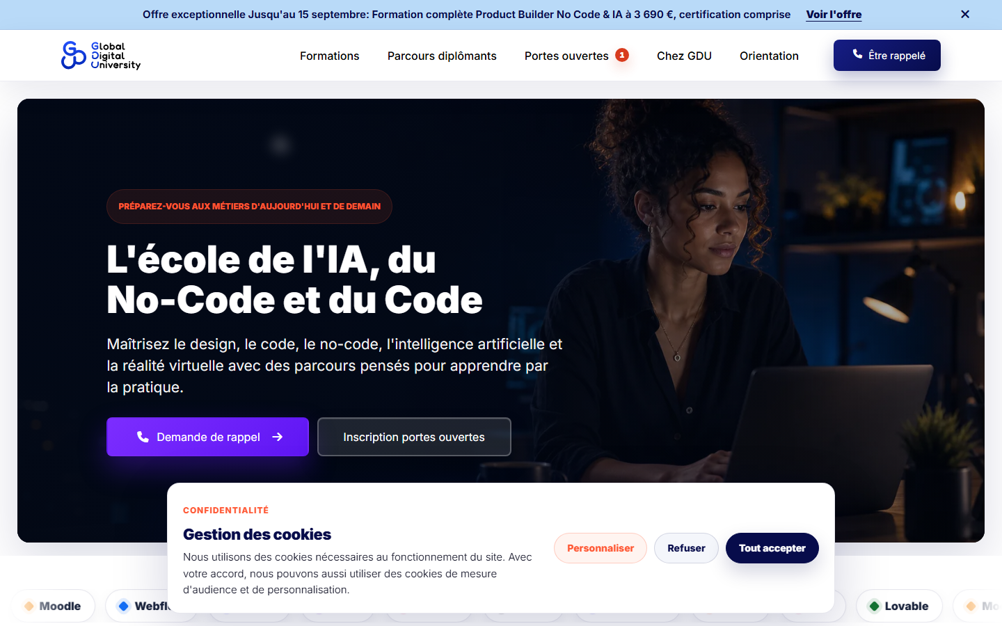 Aperçu du site de GLOBAL DIGITAL UNIVERSITY