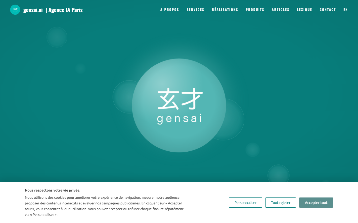Aperçu du site de Gensai