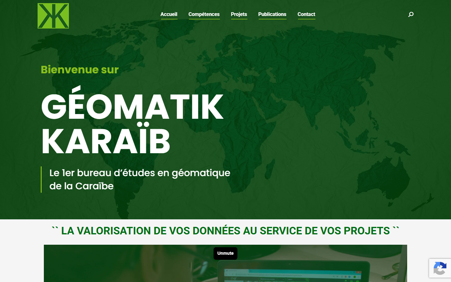 Aperçu du site de GEOMATIK KARAÏB