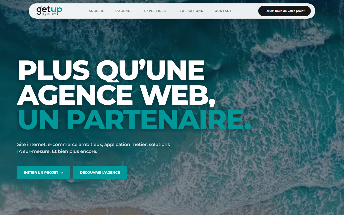 Aperçu du site de Getup Agency
