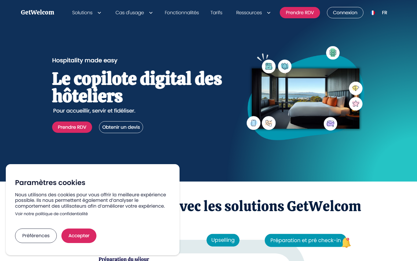 Aperçu du site de GetWelcom