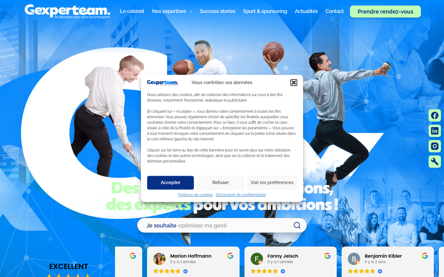 Aperçu du site de GEXPERTEAM