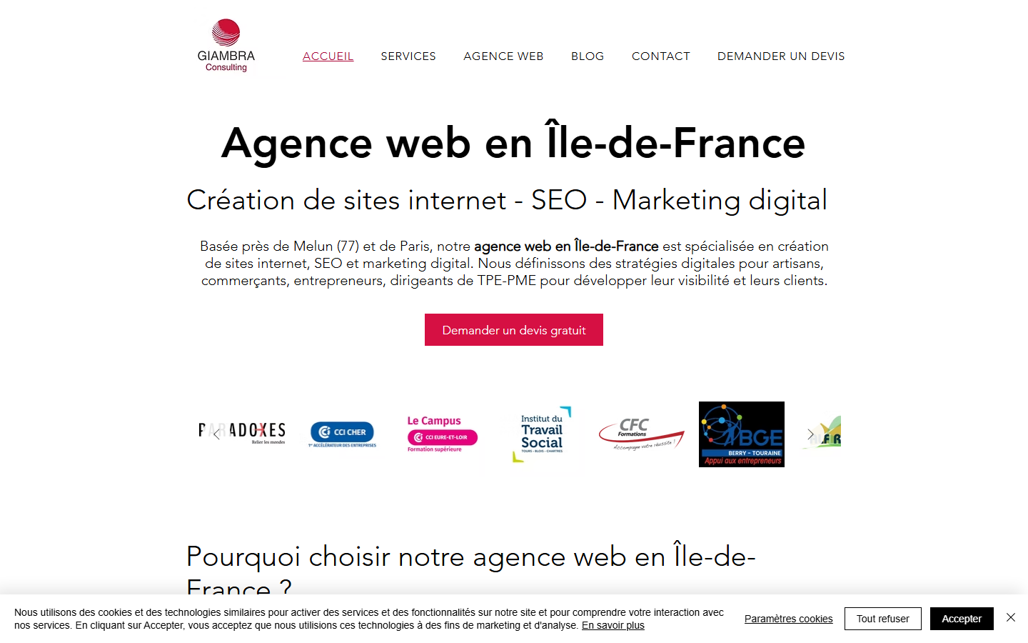 Aperçu du site de GIAMBRA Consulting
