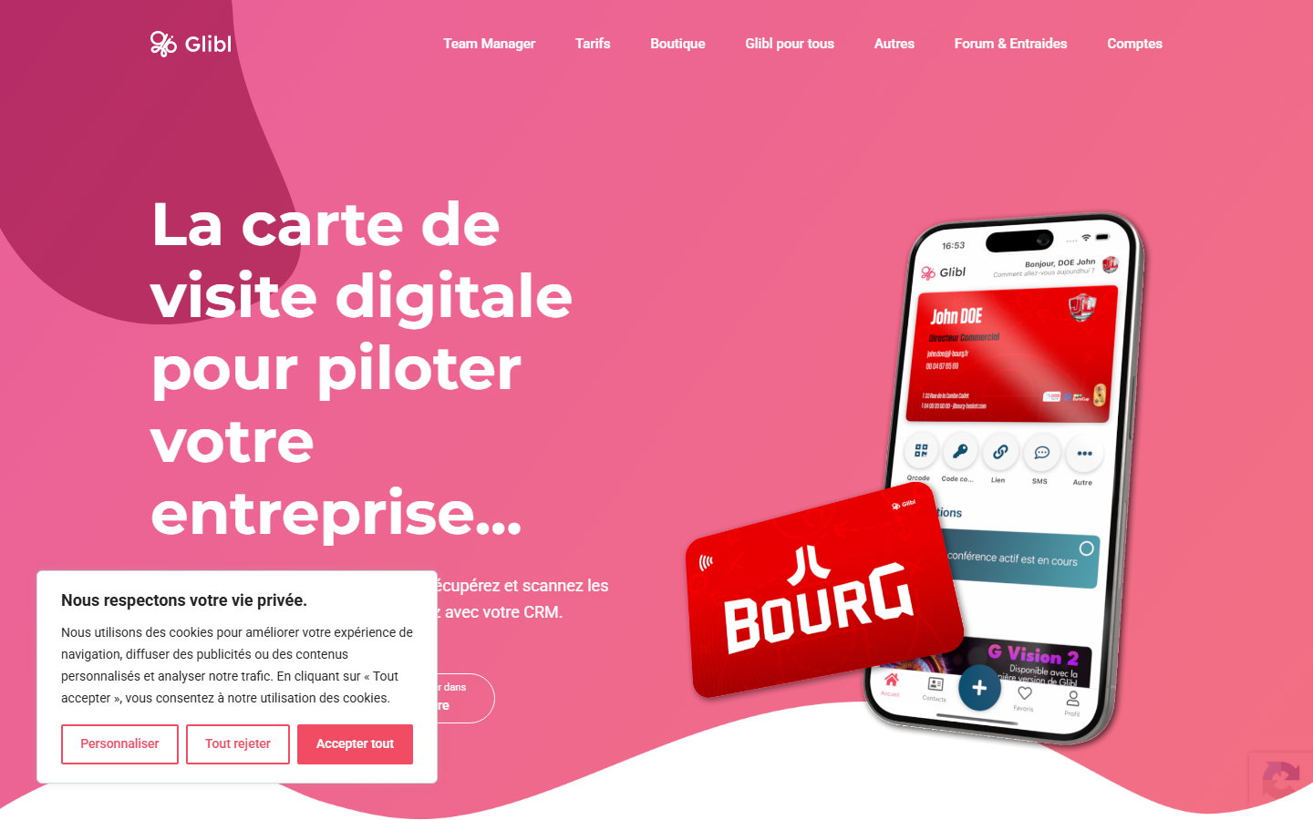 Aperçu du site de Glibl