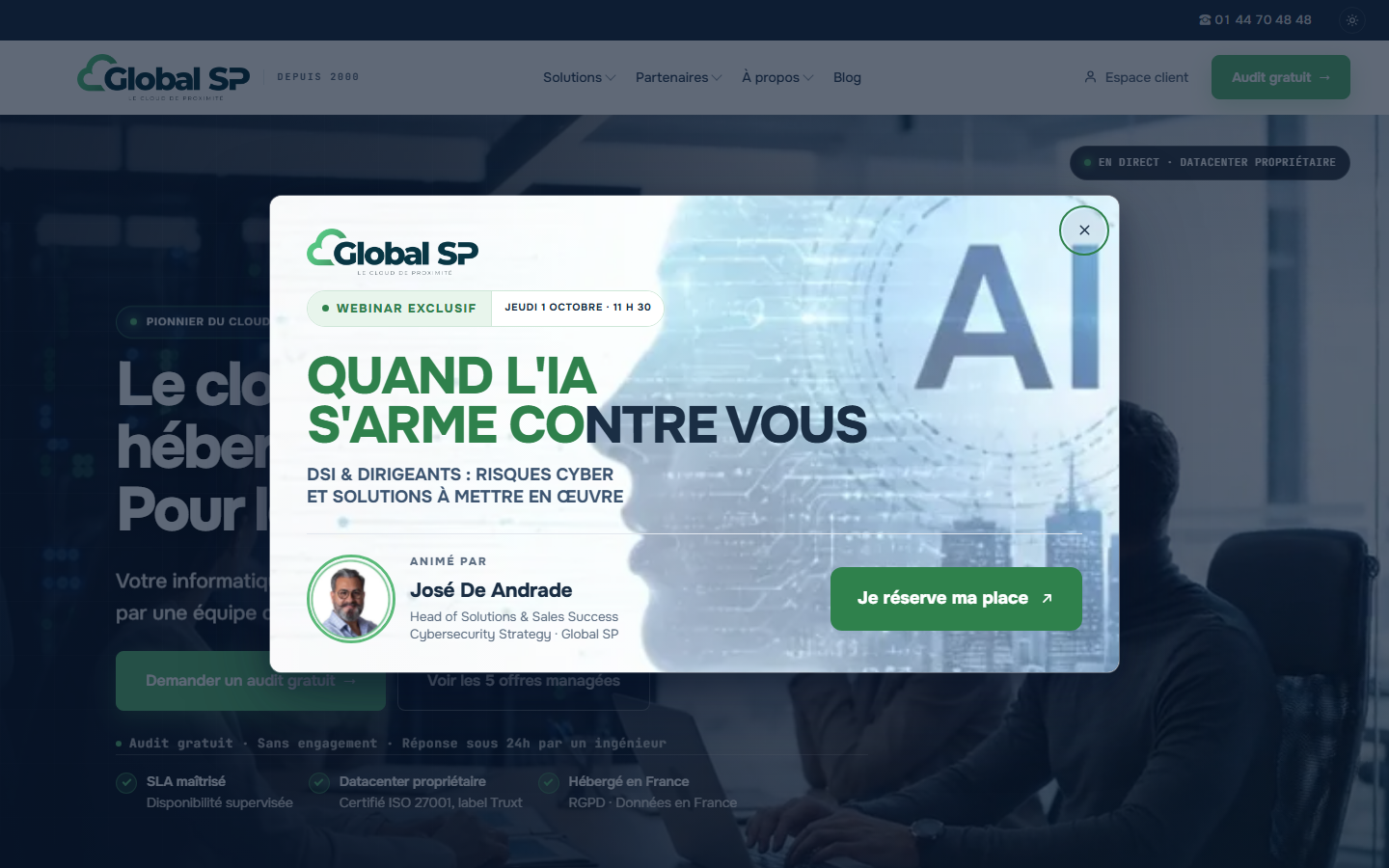 Aperçu du site de Global SP