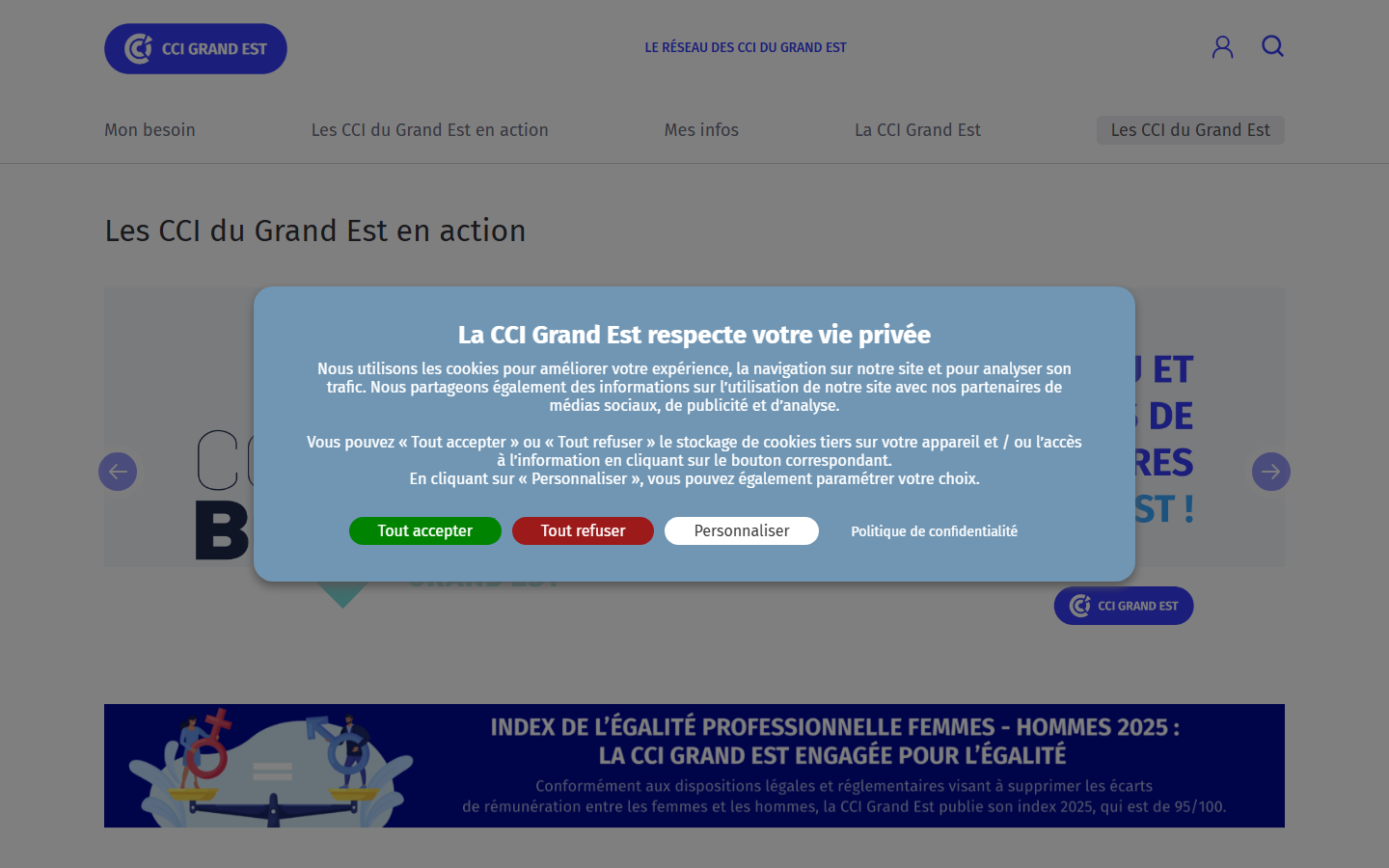 Aperçu du site de CCI GRAND EST