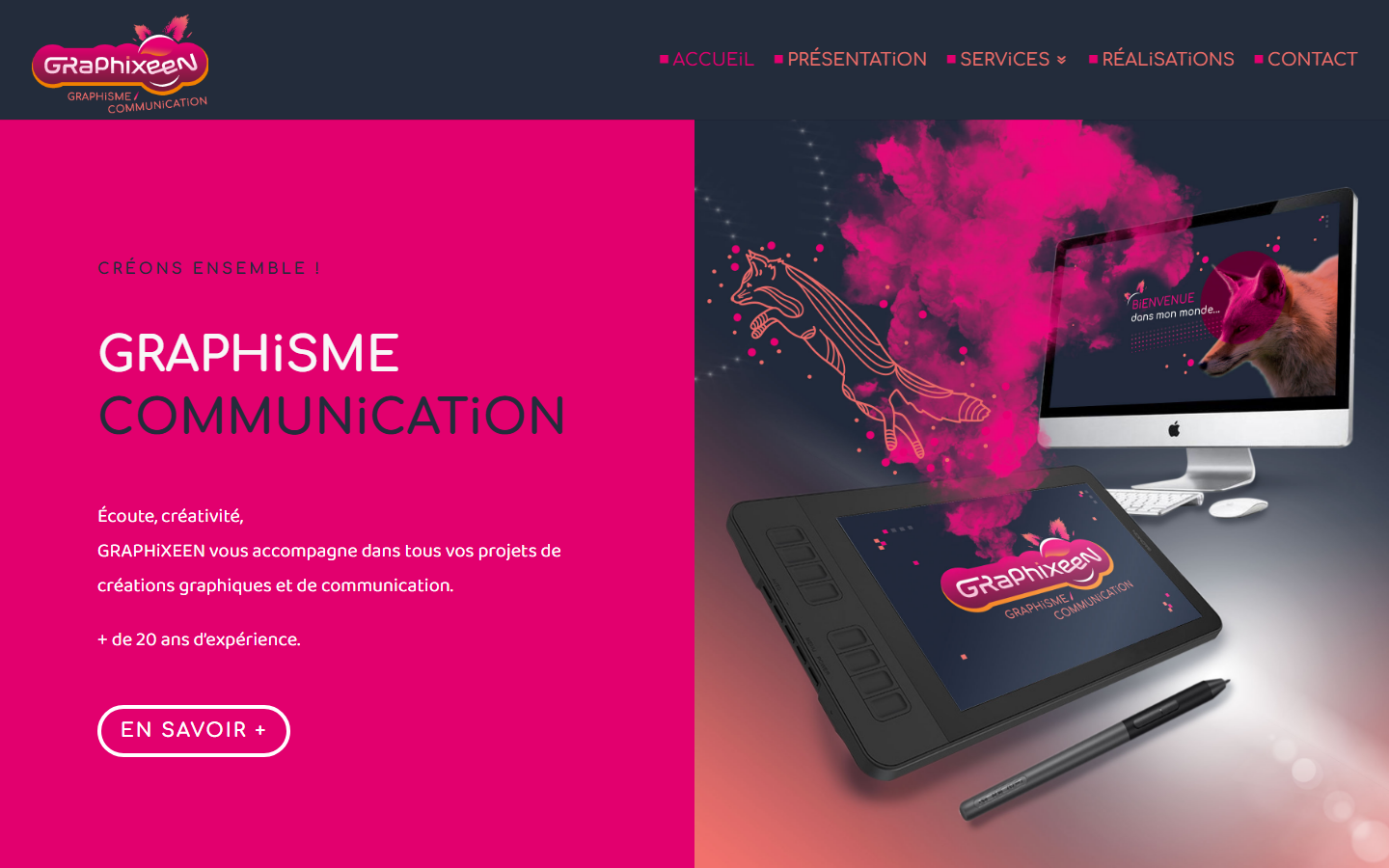 Aperçu du site de Graphixeen