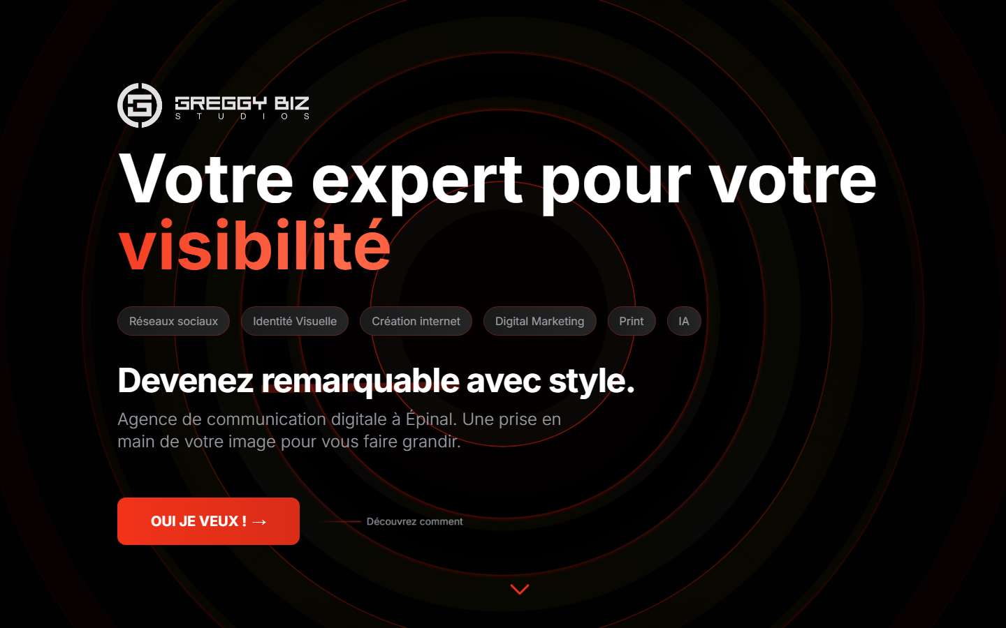 Aperçu du site de GREGGY BIZ STUDIOS