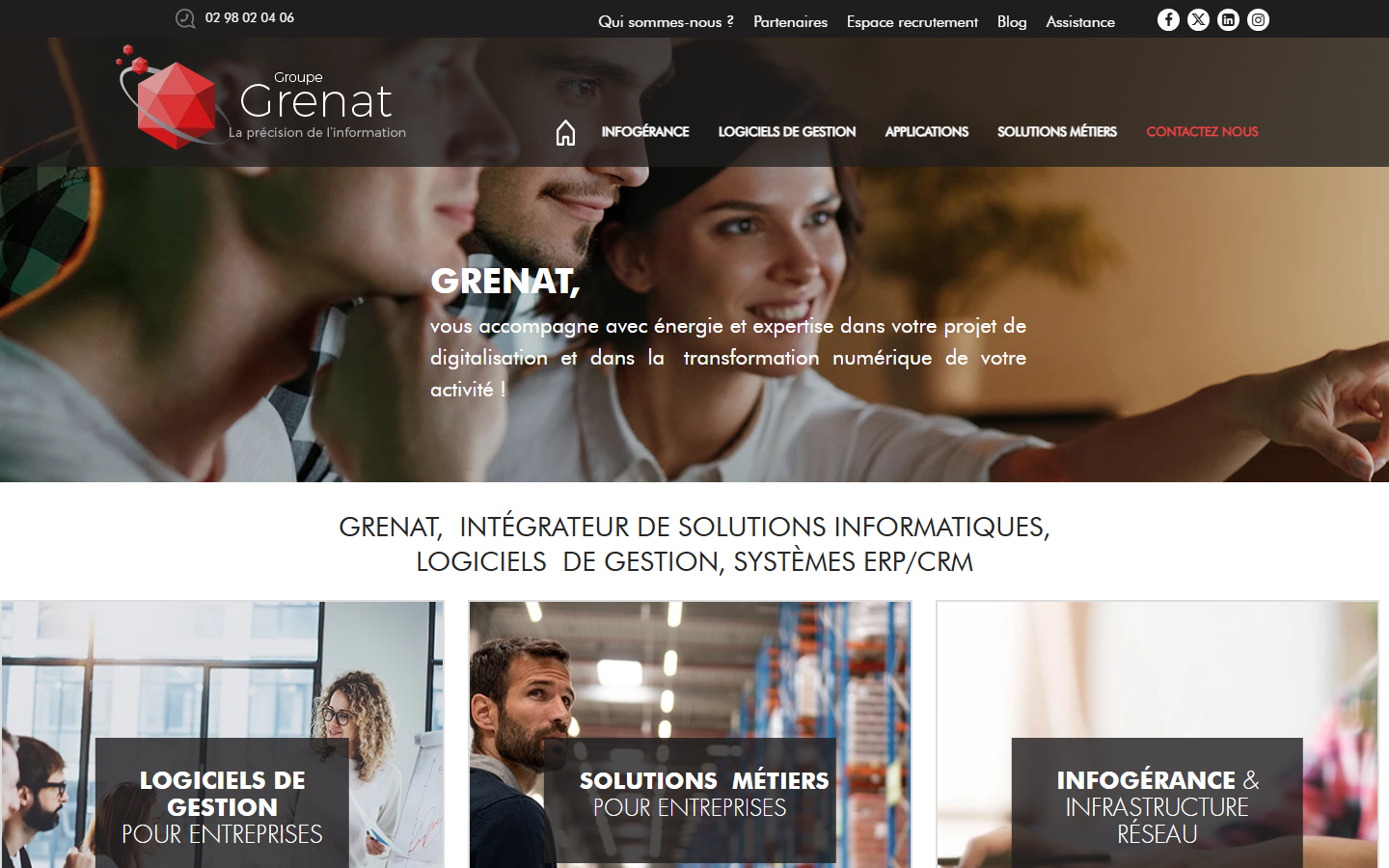 Aperçu du site de GROUPE GRENAT