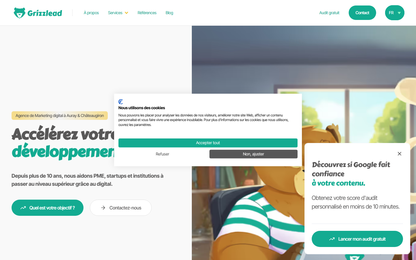 Aperçu du site de GRIZZLEAD
