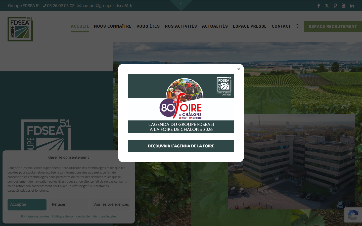 Aperçu du site de FDSEA CONSEIL