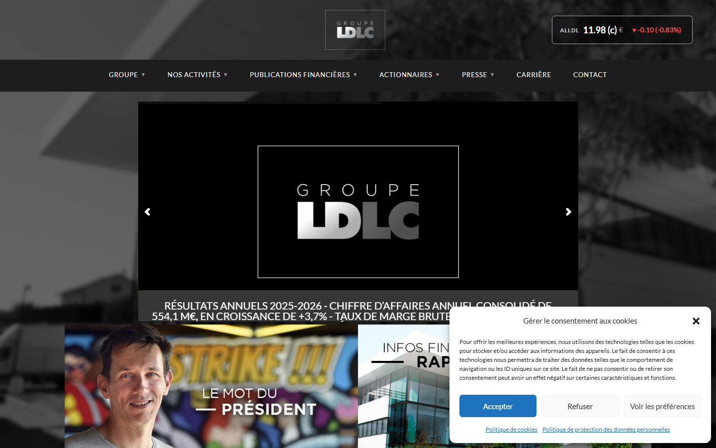 Aperçu du site de Bimp PRO Groupe LDLC