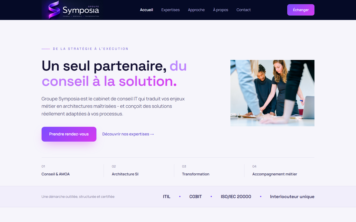 Aperçu du site de Groupe Symposia Informatique