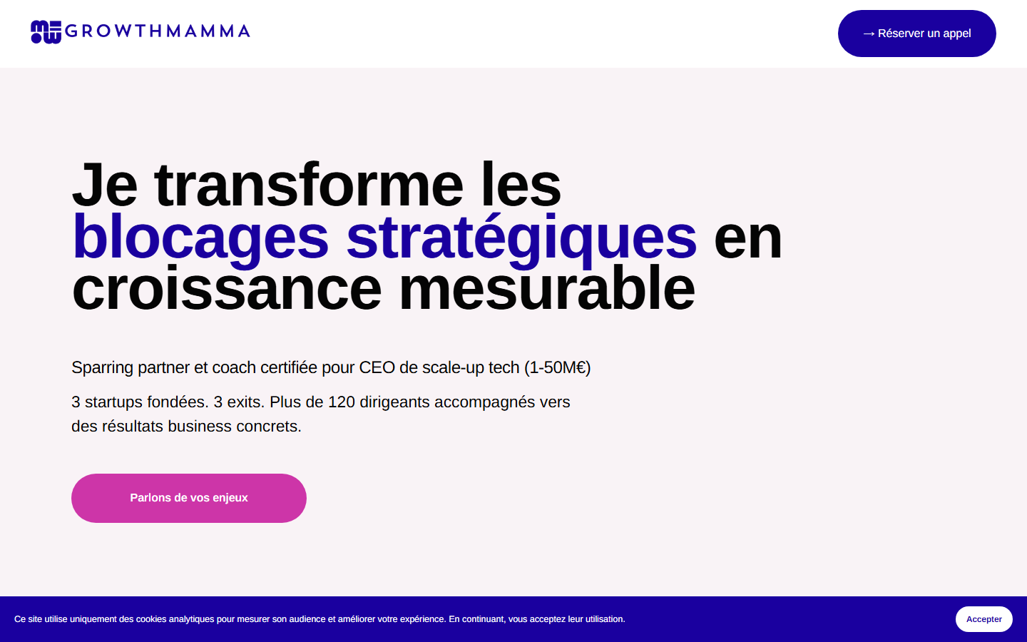 Aperçu du site de Growthmamma