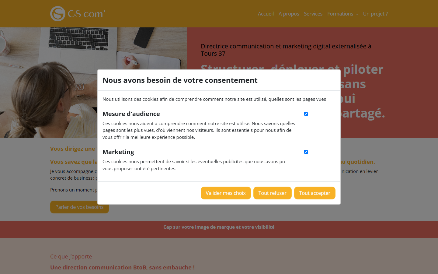 Aperçu du site de Gscom