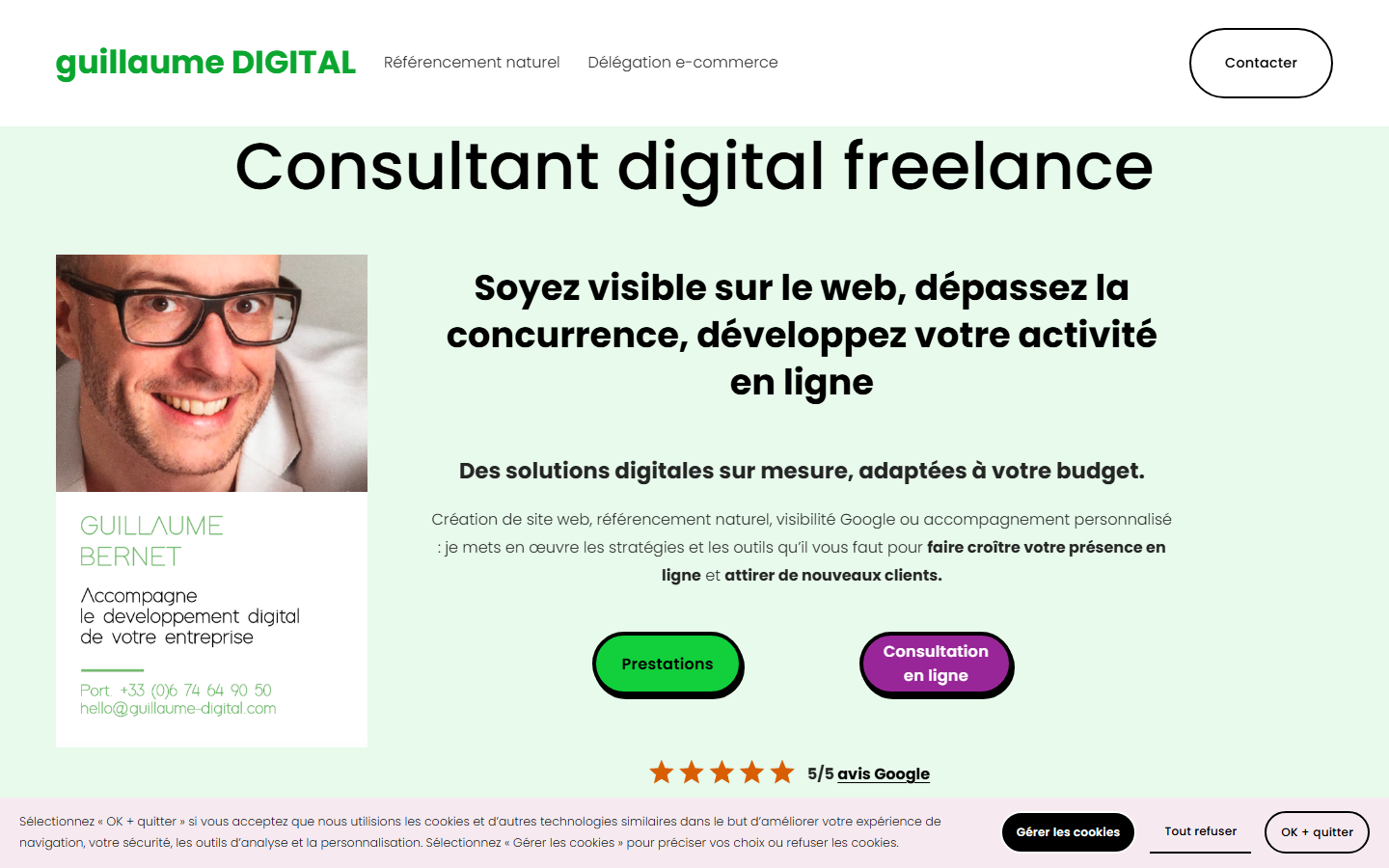 Aperçu du site de Guillaume DIGITAL