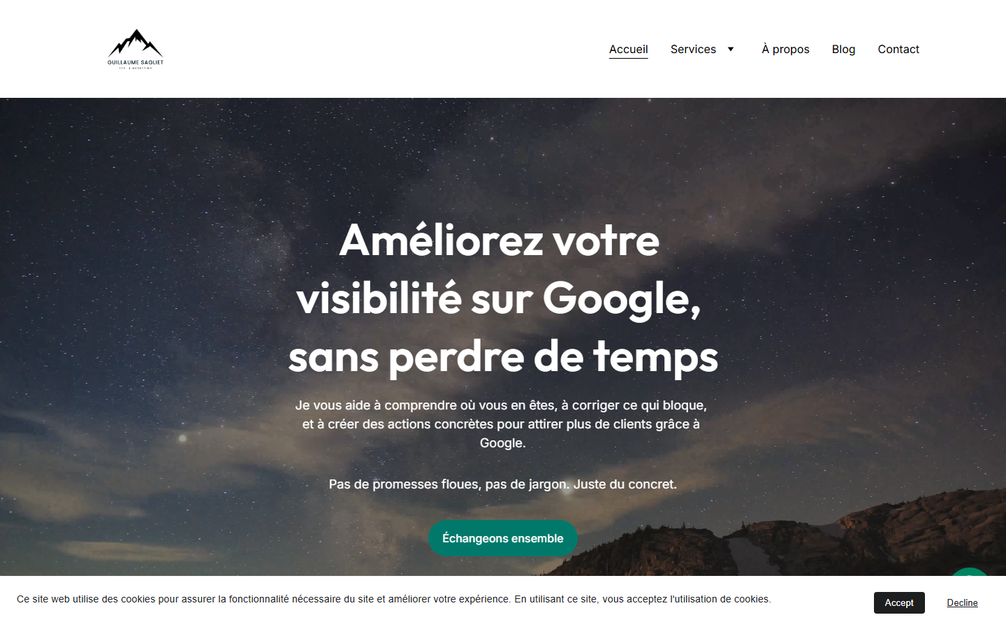 Aperçu du site de Guillaume Sagliet