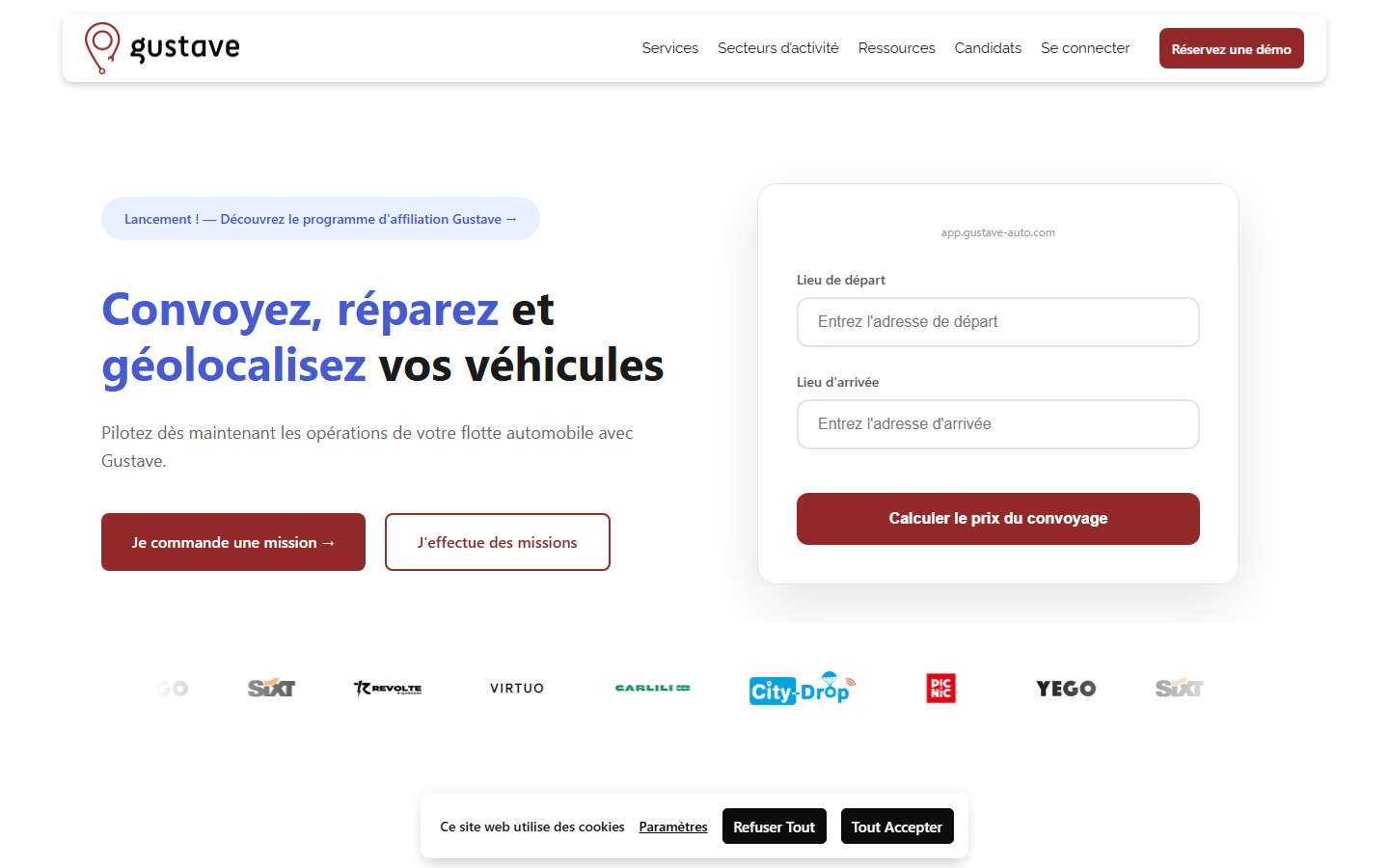 Aperçu du site de Gustave
