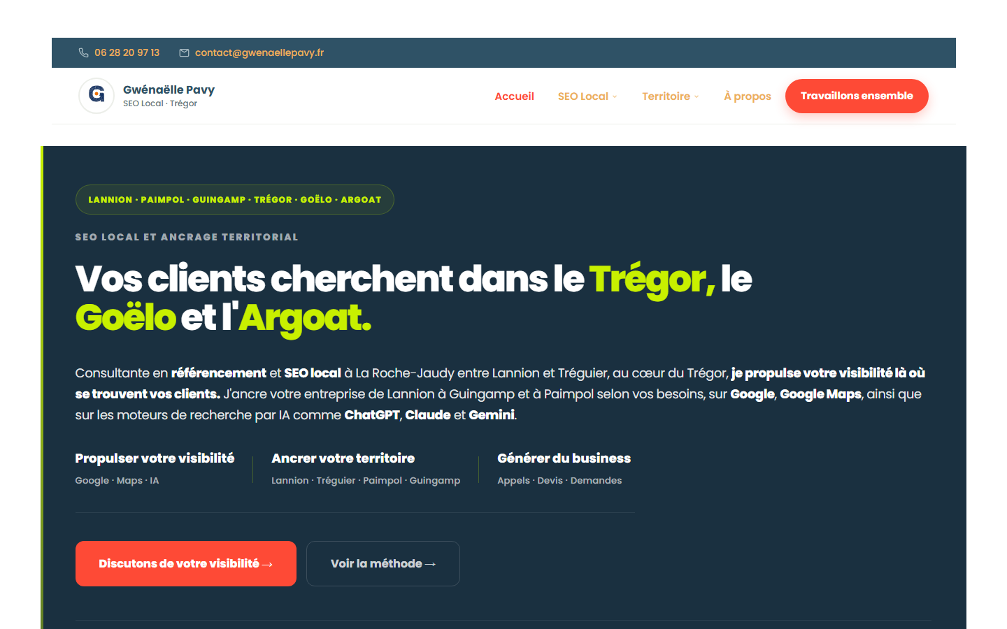 Aperçu du site de Gwenaëlle Pavy