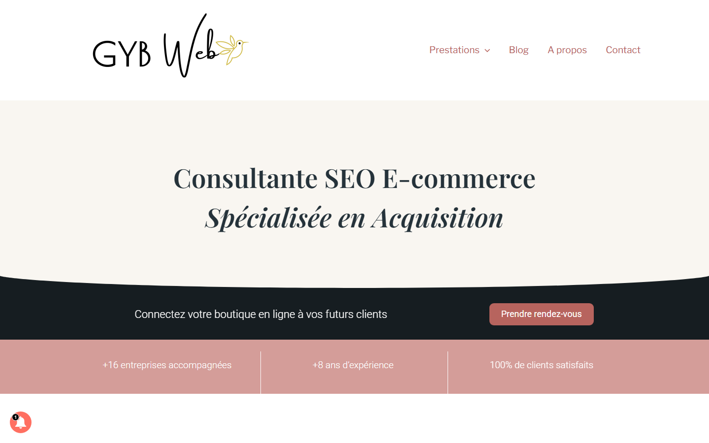 Aperçu du site de GYB Web