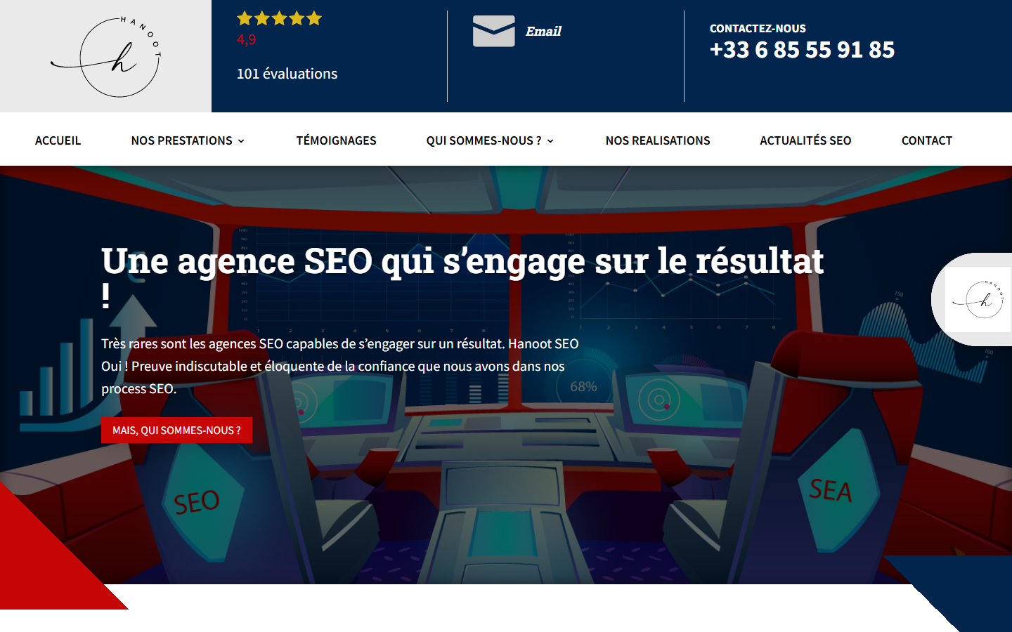 Aperçu du site de HANOOT
