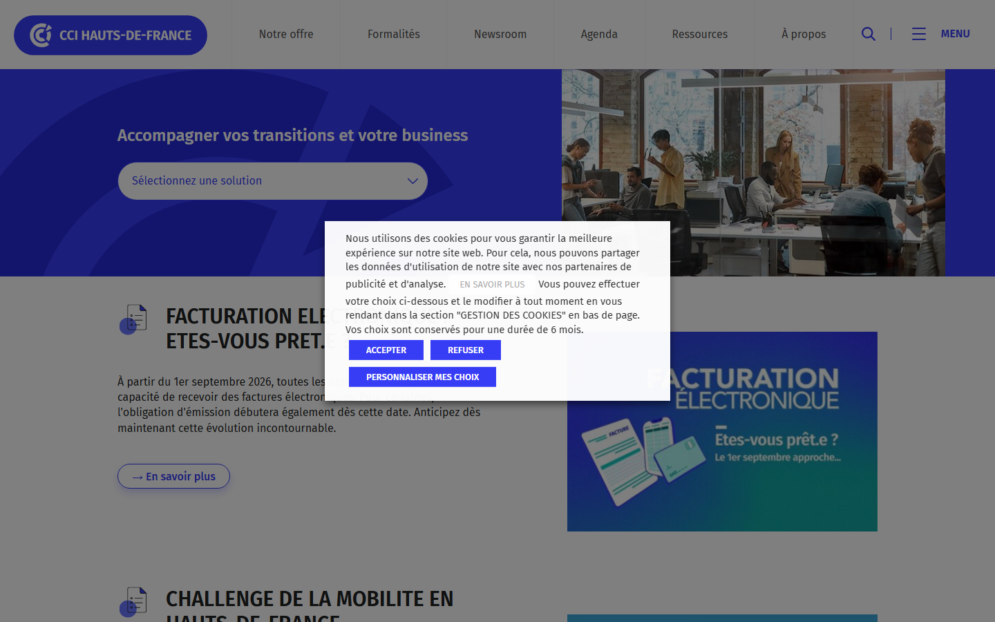 Aperçu du site de CCI Aisne