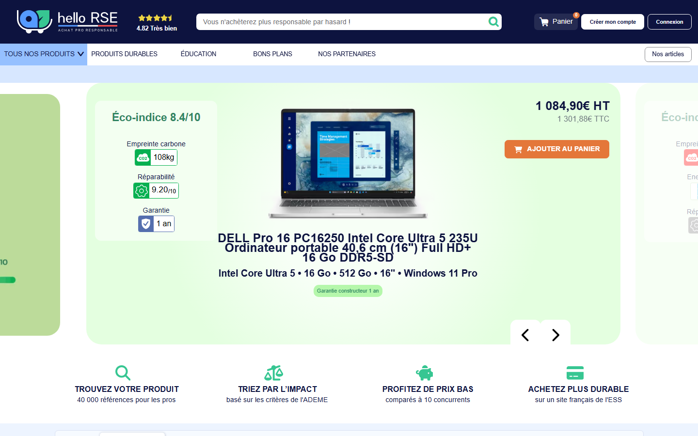 Aperçu du site de HELLO RSE