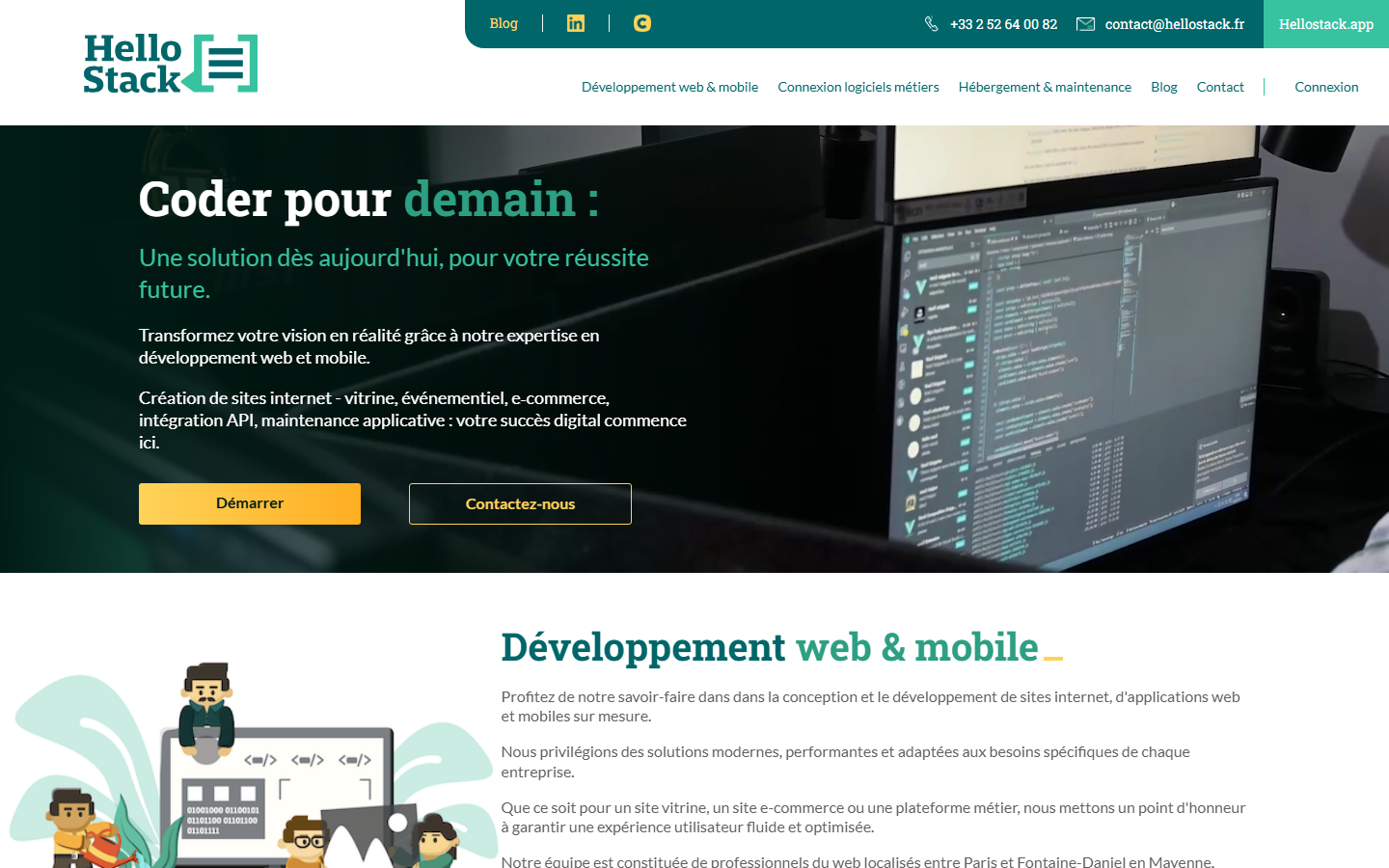 Aperçu du site de HELLO STACK