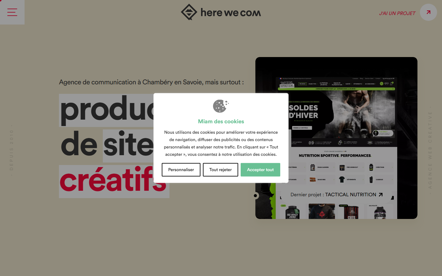 Aperçu du site de HERE WE COM