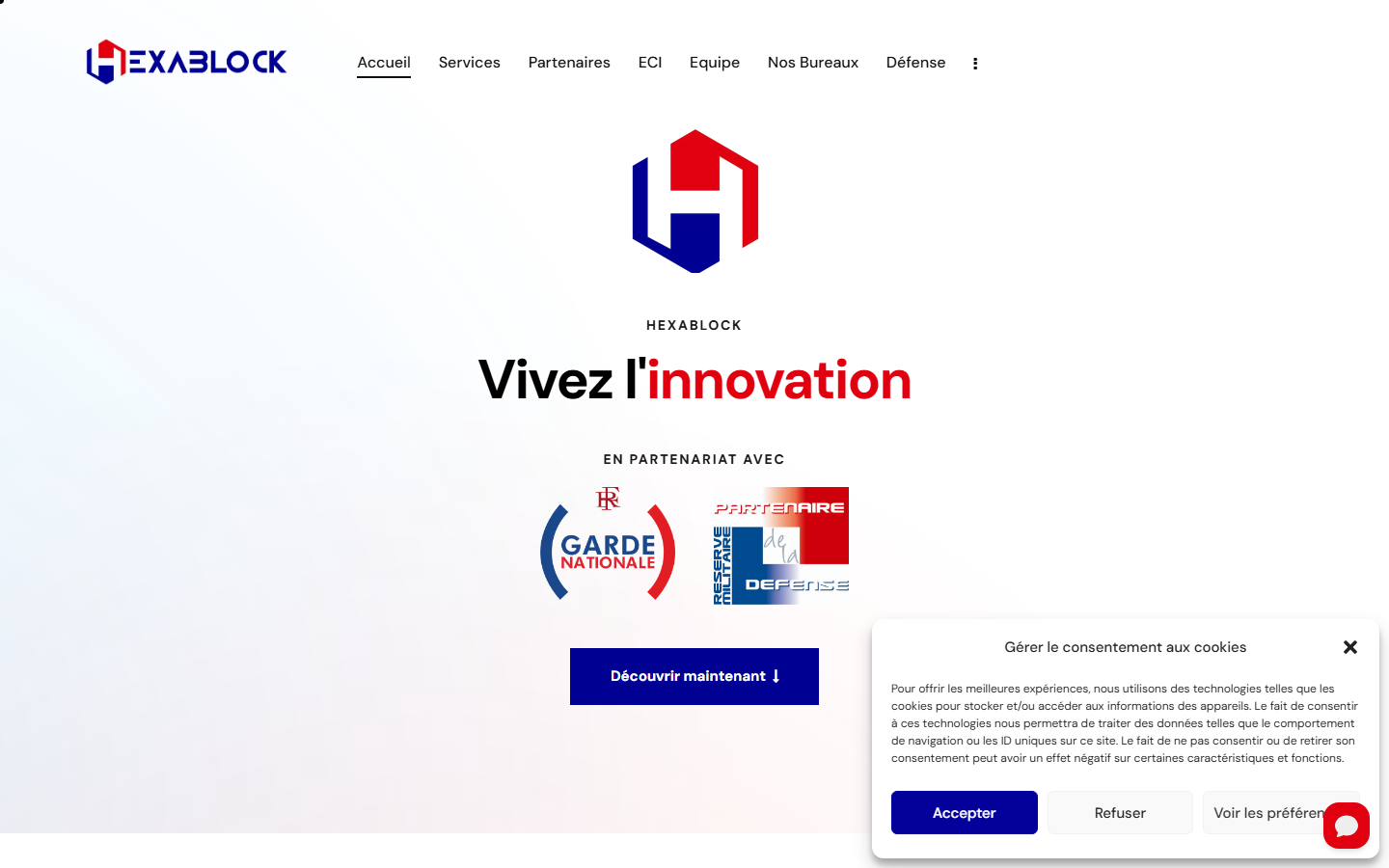 Aperçu du site de HEXABLOCK