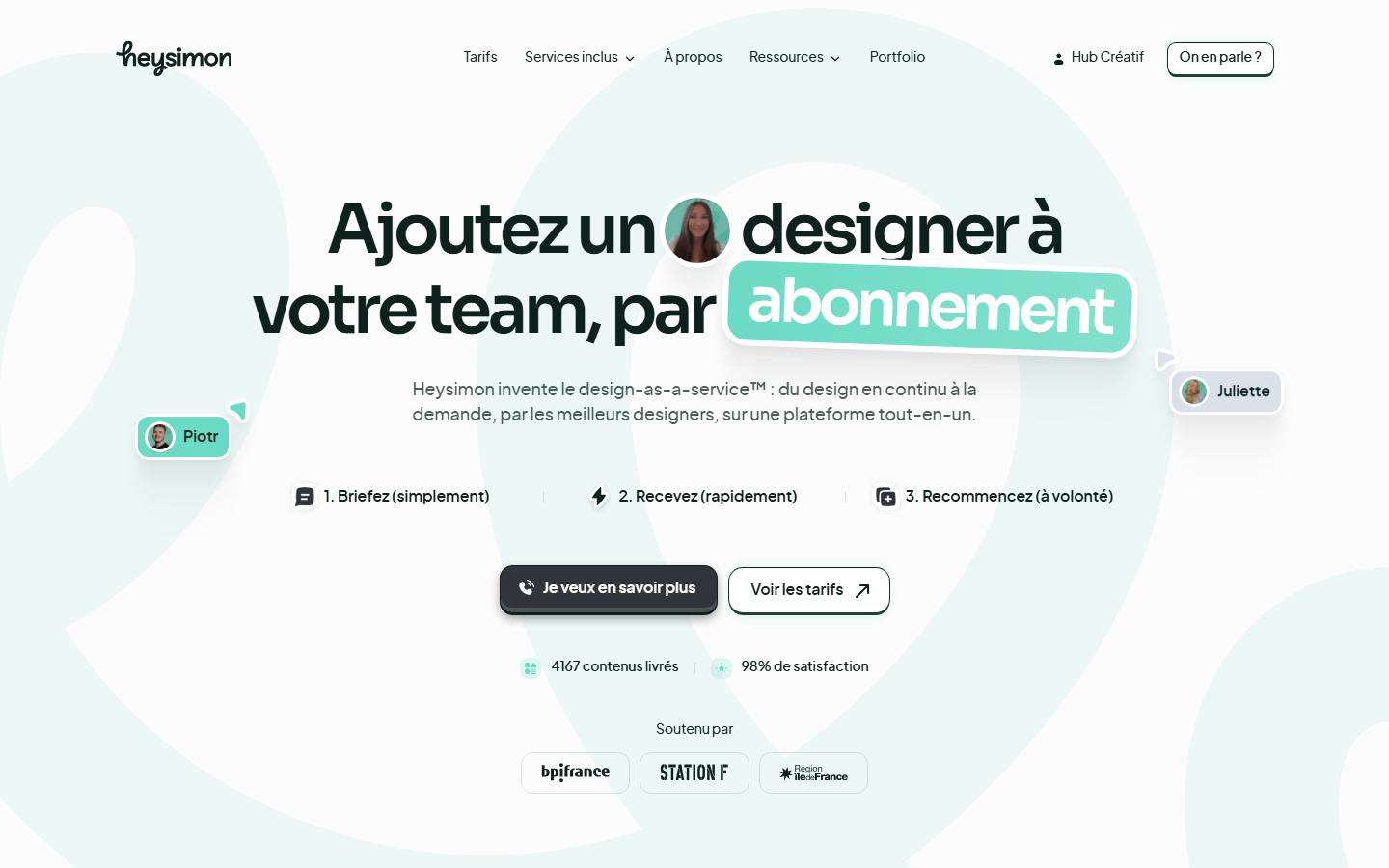 Aperçu du site de SIMON