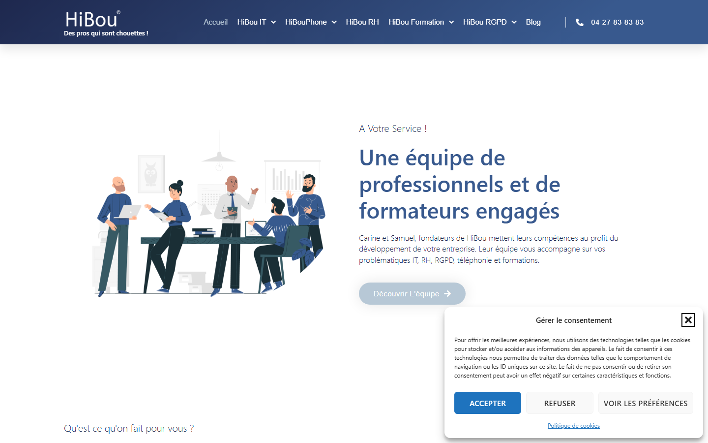 Aperçu du site de Hibou