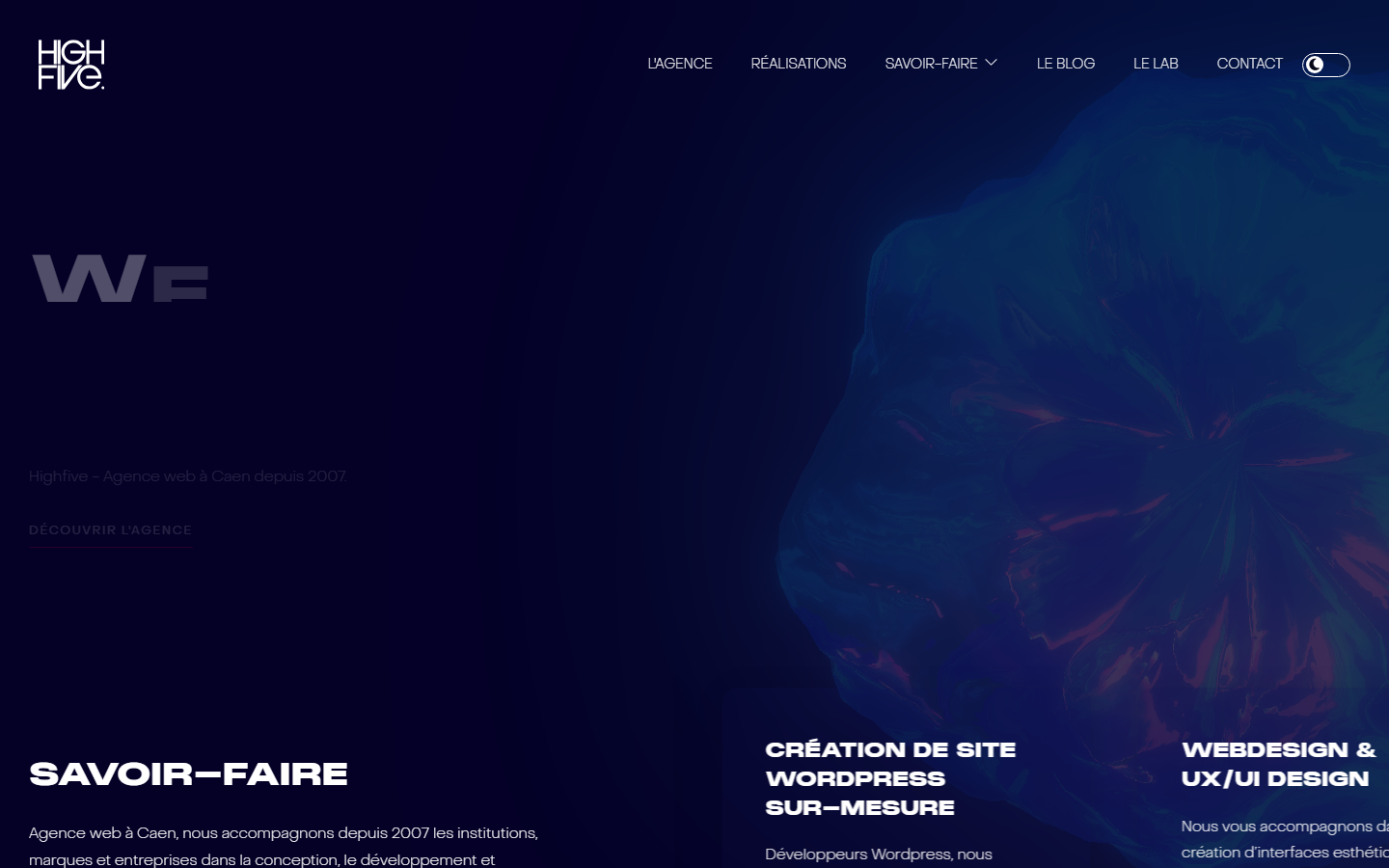 Aperçu du site de HIGHFIVE