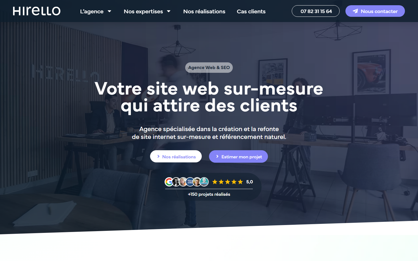 Aperçu du site de HIRELLO