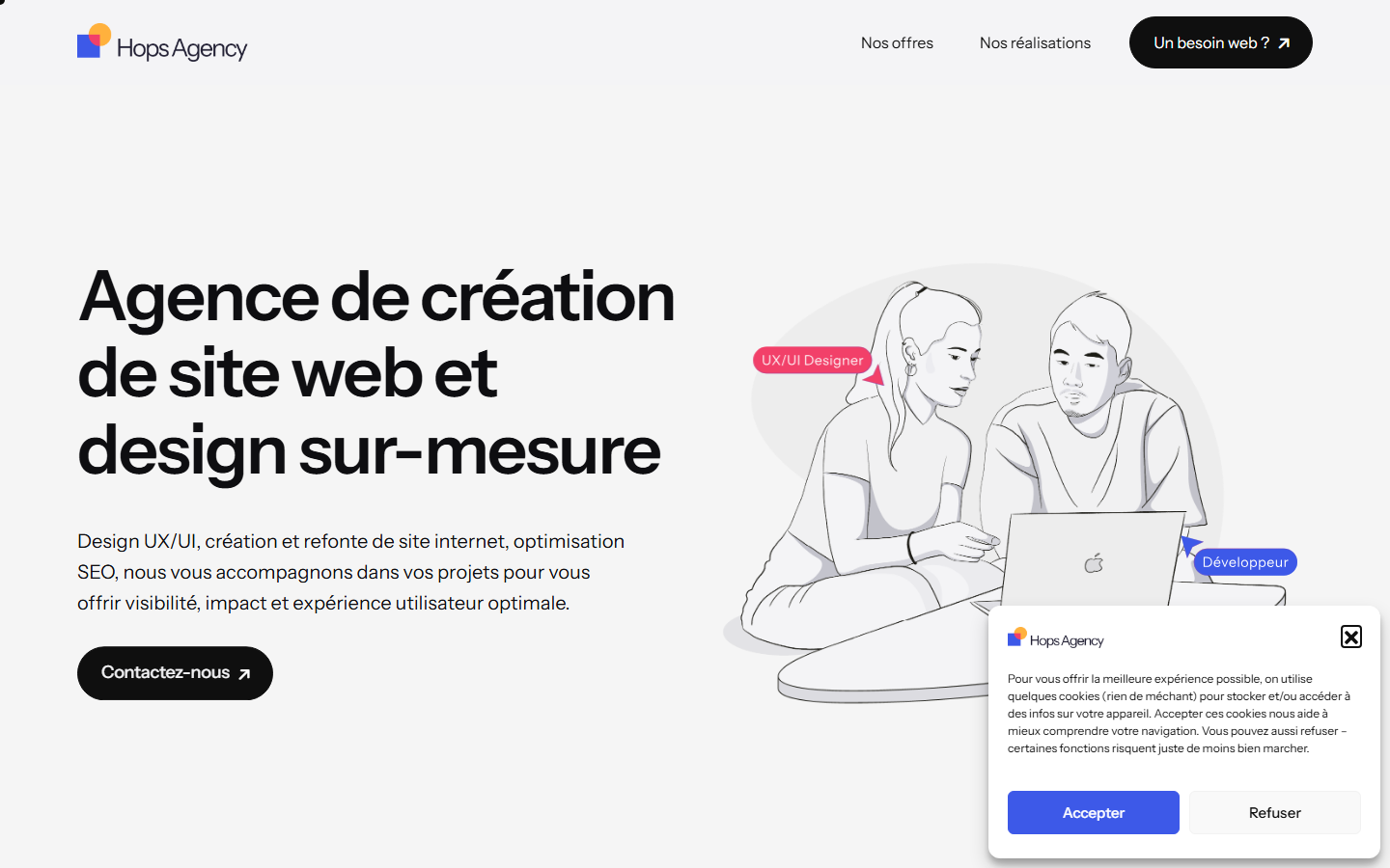 Aperçu du site de HOPS AGENCY