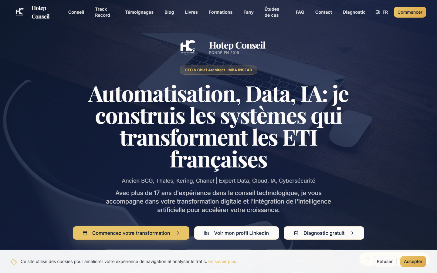 Aperçu du site de Hotep Conseil