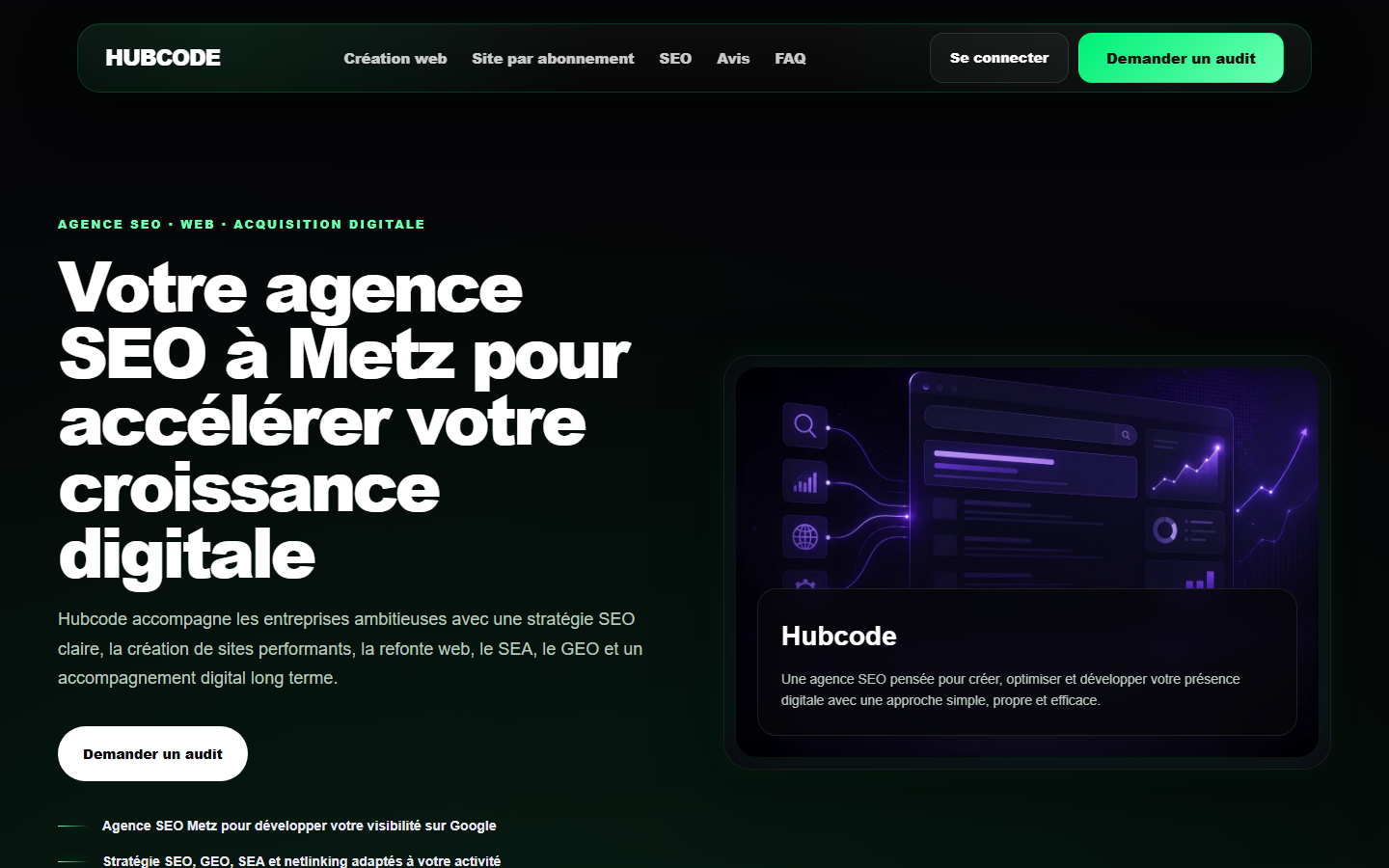 Aperçu du site de Hubcode