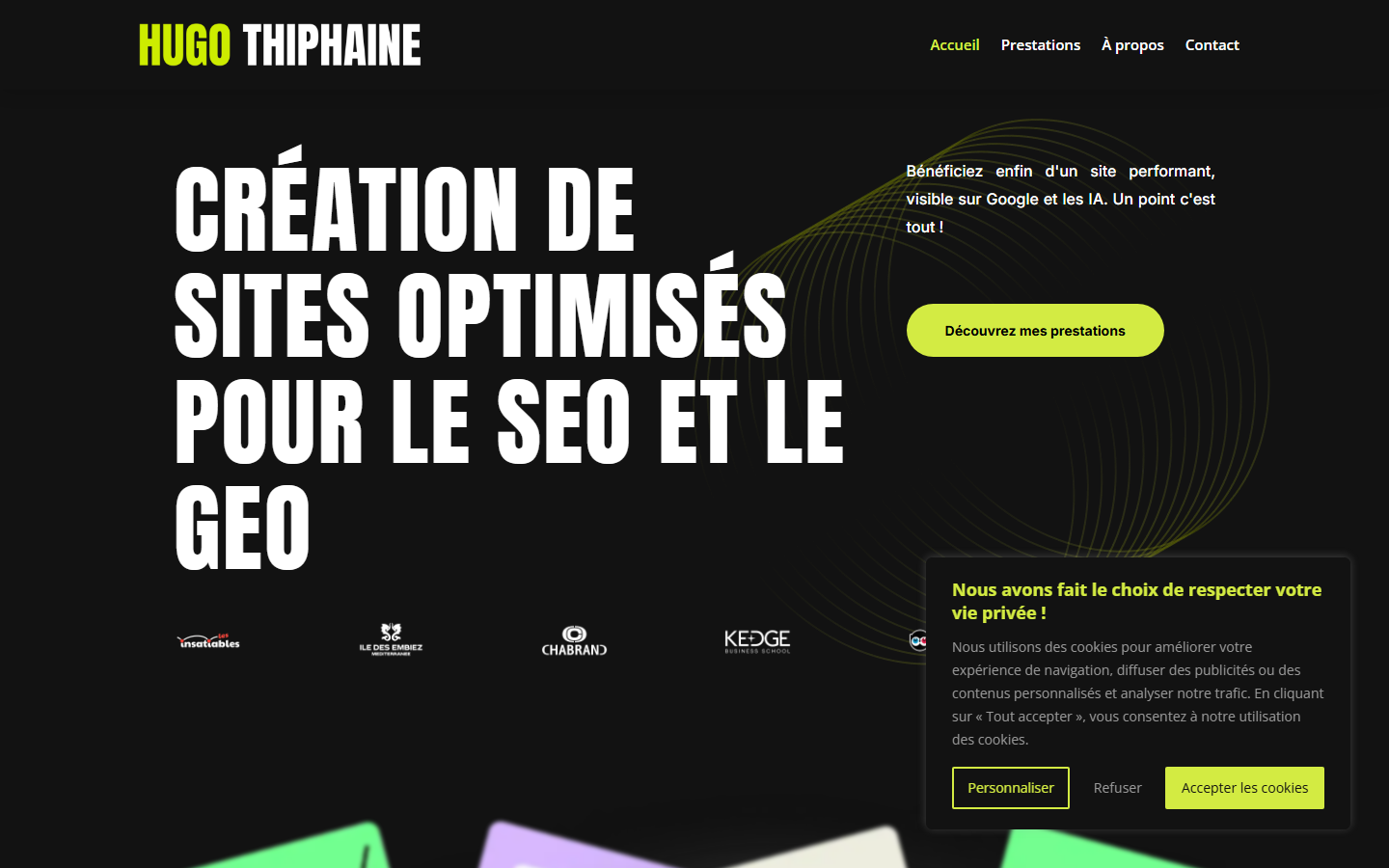 Aperçu du site de Agence Hugo Thiphaine
